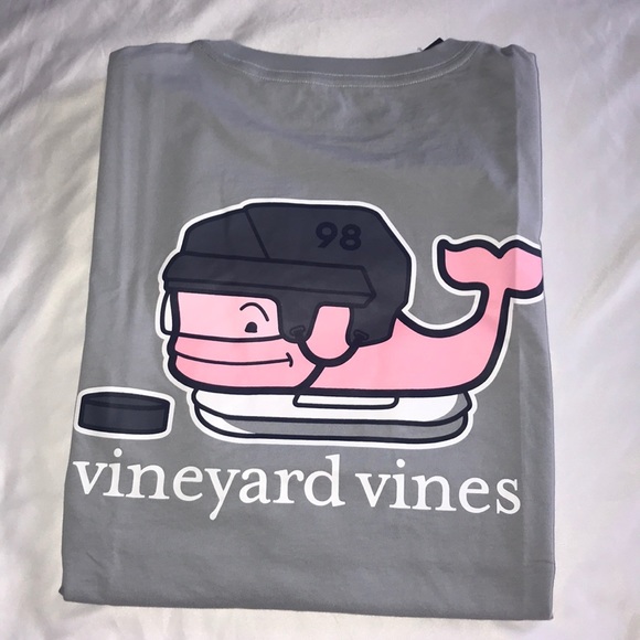 VINEYARD VINES Womens SS Hockey Whale Pocket T-Shirt Pink NWT SMALL MEDIUM LARGE